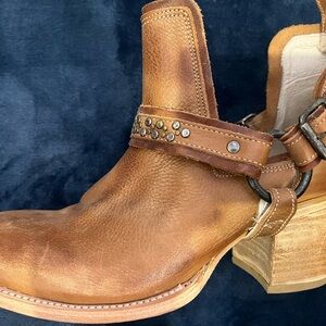 Freebird Brown Ankle Boots with Studded Strap